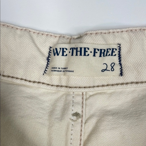 Free People NWT Waterfalls Wide Leg Baggy Jeans Ivory Combo Size 28 - Picture 5 of 14